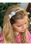 Imported Trendy Thin Metal Glitter Belt Bow Crown Women's Children's Crown Silver Gray - 3