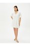 Balloon Sleeve Dress Mini V-Neck Flounced Textured - 3
