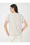 Relaxed Fit T-Shirt Front Seam Short Sleeve Crew Neck - 4