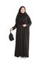 Pockets Prayer Dress Scarf Ready Hijab Clothing Turban Muslim Clothes Suit - Brown