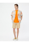 Bermuda Shorts Linen Blend Buttoned with Pocket Detail - 2