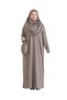 Pockets Prayer Dress Scarf Ready Hijab Clothing Turban Muslim Clothes Suit - Light Mink