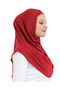 Two Piece Ready to Wear Neck Collar Hijab Shawl Ready Scarf Viscose - Burgundy - 4
