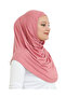 Two Pieces Ready-To-Wear Neck Collar Headscarf Shawl Ready Scarf Viscose - Dusty Rose - 4