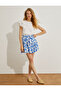 Women's Blue Patterned Skirt - 2