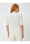 Half Turtleneck Sweater Short Sleeve Knitwear - 4