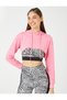 Crop Hooded Sports Sweatshirt Long Sleeve - 3