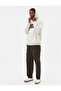 College Sweatshirt Hooded Printed Kangaroo Pocket Detailed Ribbon