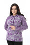 Women's Plus Size Purple Collar Eyelet Lace Detailed Raglan Sleeve Sweatshirt 65N38517 - 3