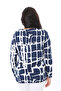 Women's Plus Size Navy Blue Neckline Lace-Up Hem Elastic Lycra Blouse 65N38645 - 5