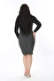 Women's Plus Size Anthracite Lycra Skinny Skirt 65N38677 - 4