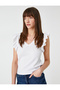 V-Neck Tank Top with Flounce Detail Sleeveless - 2