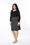 Women's Plus Size Anthracite Lycra Skinny Skirt 65N38677 - 6