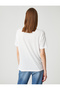 Sequined T-Shirt Short Sleeve Crew Neck - 4