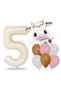 Safari Concept Cute Cow and Cream Color Number Balloon 1 Year Old Set Safari Cow Concept Birthday Balloon - 2