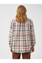 Long Sleeve Oversize Plaid Shirt with Buttoned Pocket Detail - 4