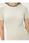 X Selected by Melis Ağazat - Ribbed T-Shirt with Collar Detail - 5