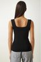 Women's Black and White Square Collar Thick Strap 2 Pack Knitwear Blouse US00822 - 6