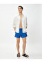 Swim Shorts with Palm Tree Print, Lace Waist and Pocket - 2