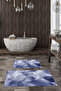 Printed Non-Slip Washable Flower Pattern Bath Mat 2-Piece Toilet Set Carpet - 6