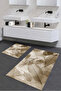 Printed Non-Slip Washable Flower Pattern Bath Mat 2-Piece Toilet Set Carpet