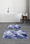 Printed Non-Slip Washable Flower Pattern Bath Mat 2-Piece Toilet Set Carpet - 8