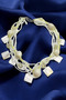 Square Pearl Stone Acrylic Glass Bead Multi Tule Necklace - 7