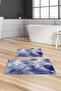 Printed Non-Slip Washable Flower Pattern Bath Mat 2-Piece Toilet Set Carpet - 5