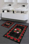 Digital Printed Non-Slip Base Washable Bath Mat 2-Piece Toilet Set Carpet - 5