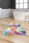 Printed Non-Slip Washable Flower Pattern Bath Mat 2-Piece Toilet Set Carpet - 5