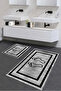 Digital Non-Slip Washable Footprint Pattern Bathroom Mat 2-Piece Toilet Set Carpet - 5