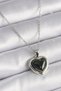 316L Steel Silver Color Green Enamel Heart Model Women's Necklace