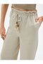 Wide Leg Trousers with Pockets and Tied Waist - 5