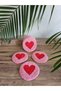 Punch Heart Coaster Coffee Presentation Coaster Punch Needle Coaster 10 cm 2 Pieces