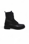 Women's Genuine Leather Lace-Up Zippered Boots Black Duru
