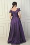 Women's Rope Strap Boat Neck Rose Detailed Lined Pocketed Long Taffeta Evening Dress Slim Fit - 4