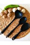 Set of 3 Hard-Tipped Heat-Resistant Fireproof Non-Stick Silicone Ladle & Spoon Set 3 Pieces