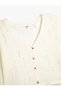 V-Neck Sweater Knit Openwork Buttoned Long Sleeve - 3