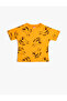 T-Shirt Crew Neck Short Sleeve Dog Printed Cotton