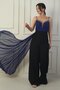 Women's Rope Strap Bead Detailed Top Chiffon Crepe Palazzon Jumpsuit
