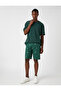 Patterned Gabardine Shorts