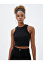 Basic Crop Tank Top Round Neck Ribbed - 3