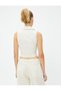 Crop Shirt Sleeveless Corset Detailed Cuff Collar - 4
