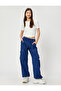 Crop T-Shirt Corset Look Short Sleeve Crew Neck - 2