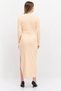 Women Ribbed Maxi Casual Dress, Coral Orange - 4