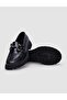 100% Genuine Leather Black Buckle Women's Casual Shoes - 4