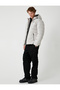 Zippered Pocket Detailed Slogan Printed Hooded Puffer Jacket - 2
