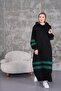 Women's Two-Strap Striped Balloon Sleeve Sports Dress Emerald - 8