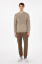 Men's Regular Fit Crew Neck Light Khaki Sweatshirt 50293461-Vr183 - 4