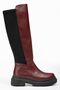812-305 Claret Red Women's Casual Boots with Back Stretch Zipper - 4